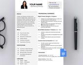 Editable Resume Template Canva | Digital Marketing CV | Modern Professional Resume | Instant Download | Minimalist Resume Design