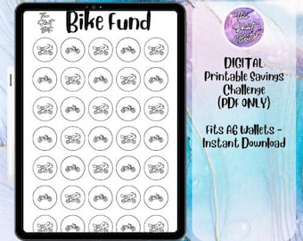 DIGITAL | Bike Fund | PDF | Cash Stuffing | Cash Savings Challenge | Budgeting Envelopes | Sinking Fund | A6 Binder