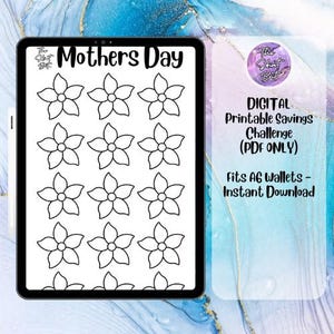 DIGITAL | Mothers Day- Flowers | PDF | Cash Stuffing | Cash Savings Challenge | Budgeting Envelopes | Sinking Fund | A6 Binder