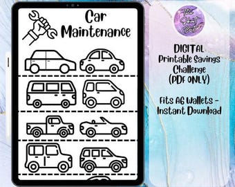 DIGITAL | Car Maintenance | PDF | Cash Stuffing | Cash Savings Challenge | Budgeting Envelopes | Sinking Fund | A6 Binder
