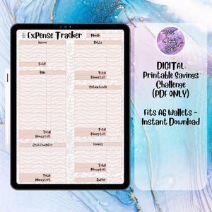 DIGITAL | Expense Tracker | PDF | Cash Stuffing | Cash Savings Challenge | Budgeting Envelopes | Sinking Fund | A4 Document