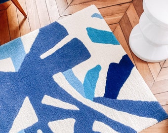 Hand Tufted Abstract Blue Rug