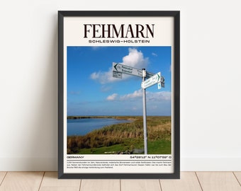 Fehmarn City Poster Fehmarn Skyline Wall Art Housewarming Gift Poster for Home Urban Fehmarn Poster Wall Decor Travel Poster
