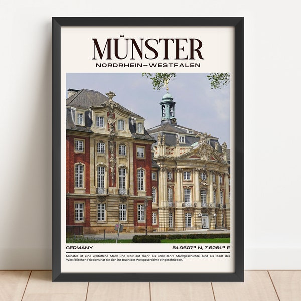 Munster City Poster, Munster Skyline, Wall Art, Poster, Housewarming Gift, Munster Poster, Poster for the Home, Urban Munster Poster