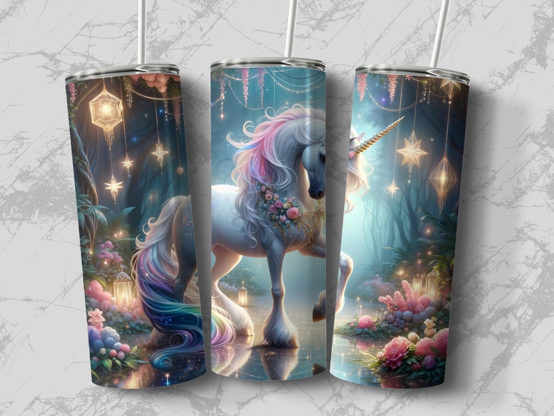 Majestic Unicorn Tumbler for Adults, Unicorn Tumbler Gift for Her unicorn Tumbler With Straw