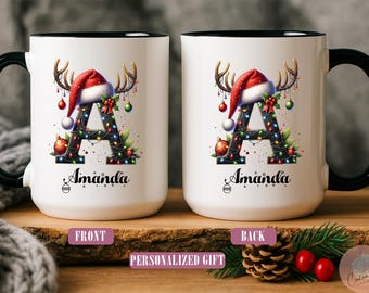 Personalized Family Christmas Mug - Monogram Christmas Family Mug - Custom Christmas Mug with Name - Family Holiday Matching Mugs