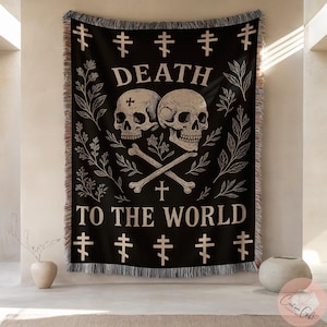 Death to the world Orthodox Christian blanket, monastic tapestry throw, spiritual faith wall hanging, religious home decor, made in USA