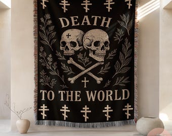 Death to the world Orthodox Christian blanket, monastic tapestry throw, spiritual faith wall hanging, religious home decor, made in USA