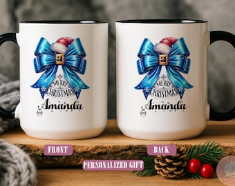 Personalized Merry Christmas Name Mug - Personalized Name Coffee Mug - Custom Gift for Her Holiday Gifts - Christmas Coffee Mug for Her Him