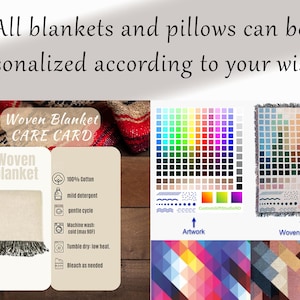 Personalized Woven Blanket, Custom Throw Blanket, Unique Gift for Loved Ones, Personalized Pillows Available, High-Quality Custom Blanket