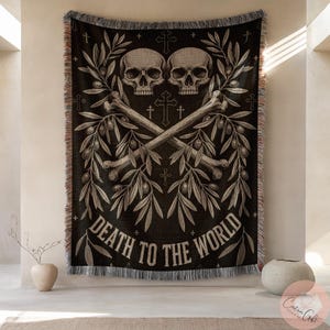 Death to the World Orthodox Blanket, Monastic Religious Throw, Christian Spiritual Decor, Faith Based Tapestry, Holiday Gift Idea