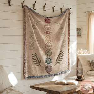 Bohemian Wall Tapestry, Mandala Art Hanging, Geometric Design Decor, Spiritual Home Accent, Cozy Living Room Decoration