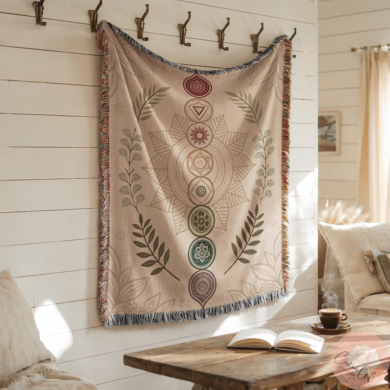 Bohemian Wall Tapestry, Mandala Art Hanging, Geometric Design Decor, Spiritual Home Accent, Cozy Living Room Decoration