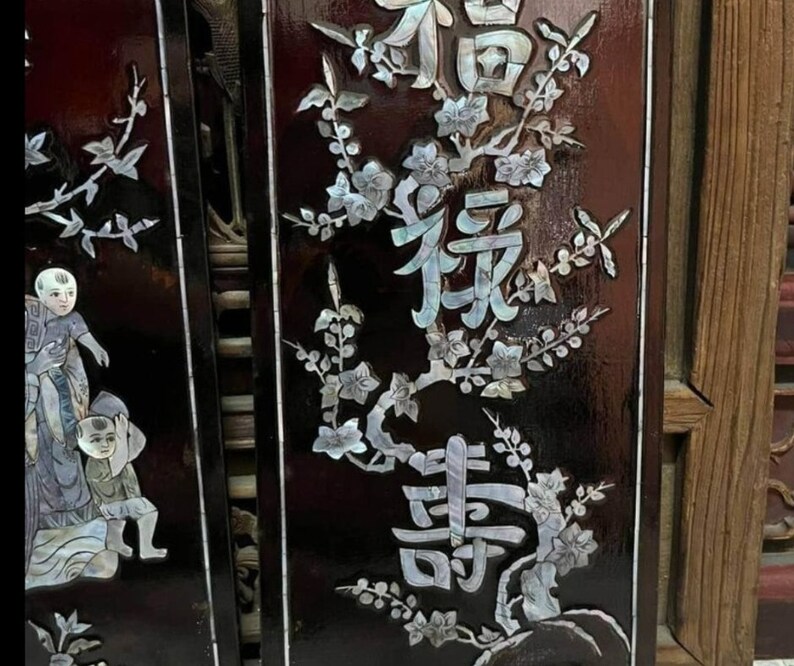Lacquer Antique Chinese Wall Panels Etsy