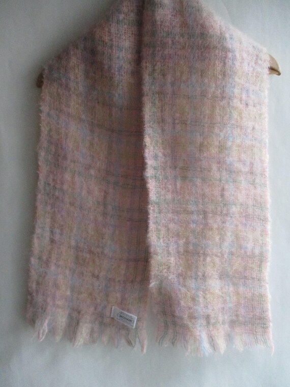 Plaid Pattern Mohair-feel Scarf