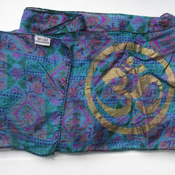 Silk Scarf With Om Symbol Made In India