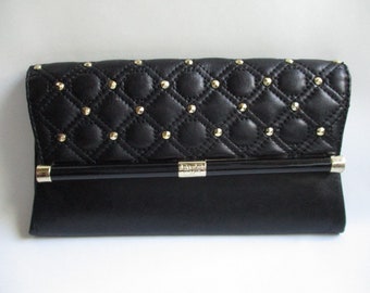 Diane Von Furstenberg DVF Black Leather Clutch