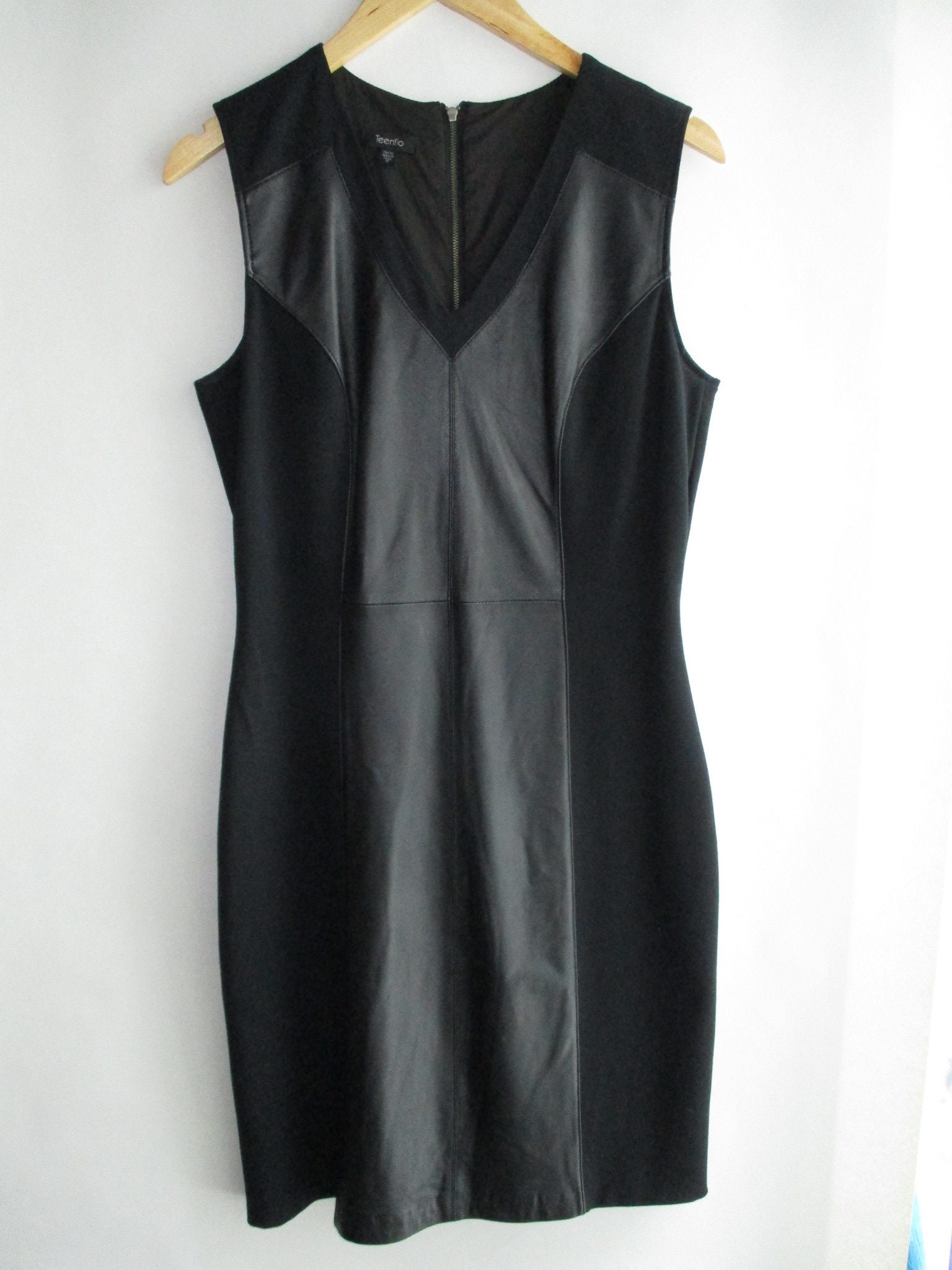 Teenflo Leather Panel Dress - Etsy Teenflo Leather Panel Dress - Etsy