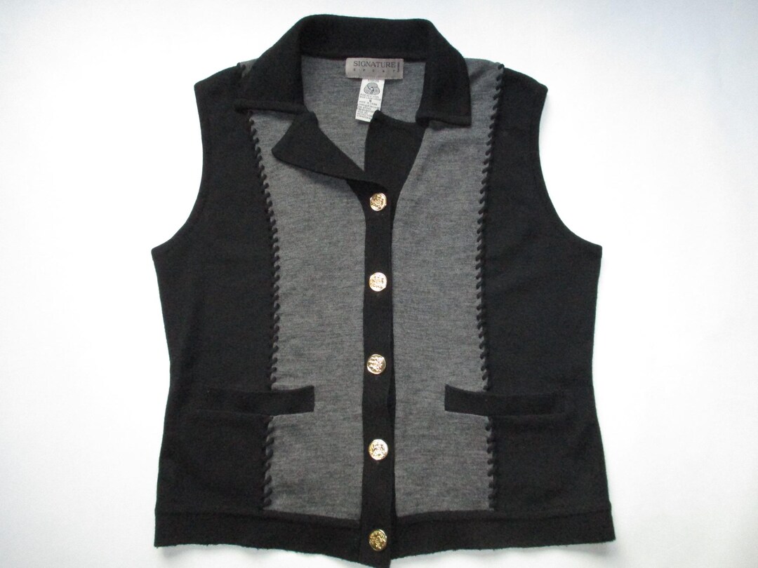 Slate Button Vest In Grey