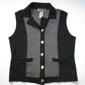 Gold Button Front Sleeveless Vest