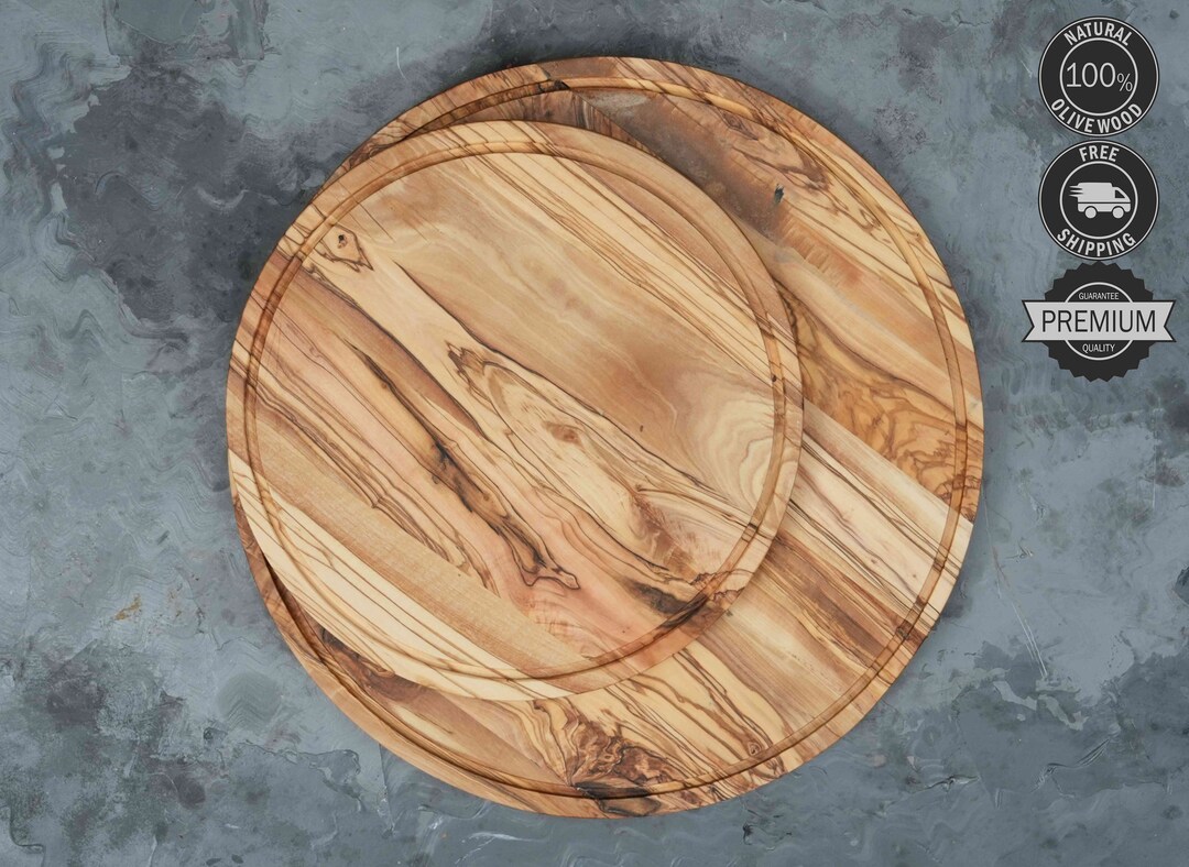 Olive Wood Pizza Board, Wooden Cheese Board, Meat Cutting Board, Wood