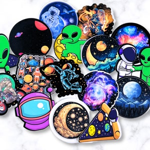 17er Pack Vinyl Weltraum wasserdichte Aufkleber, Kinderzimmer Dekor, Matte Oberfläche, Laptops, Scrapbooking, Planer Zubehör, Handyhülle