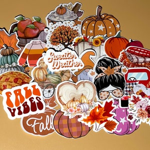 Paquete de 23 pegatinas de vinilo para planificador de Halloween, temas de otoño, manualidades de otoño, planificador, acabado mate, portátiles, álbumes de recortes, impermeables