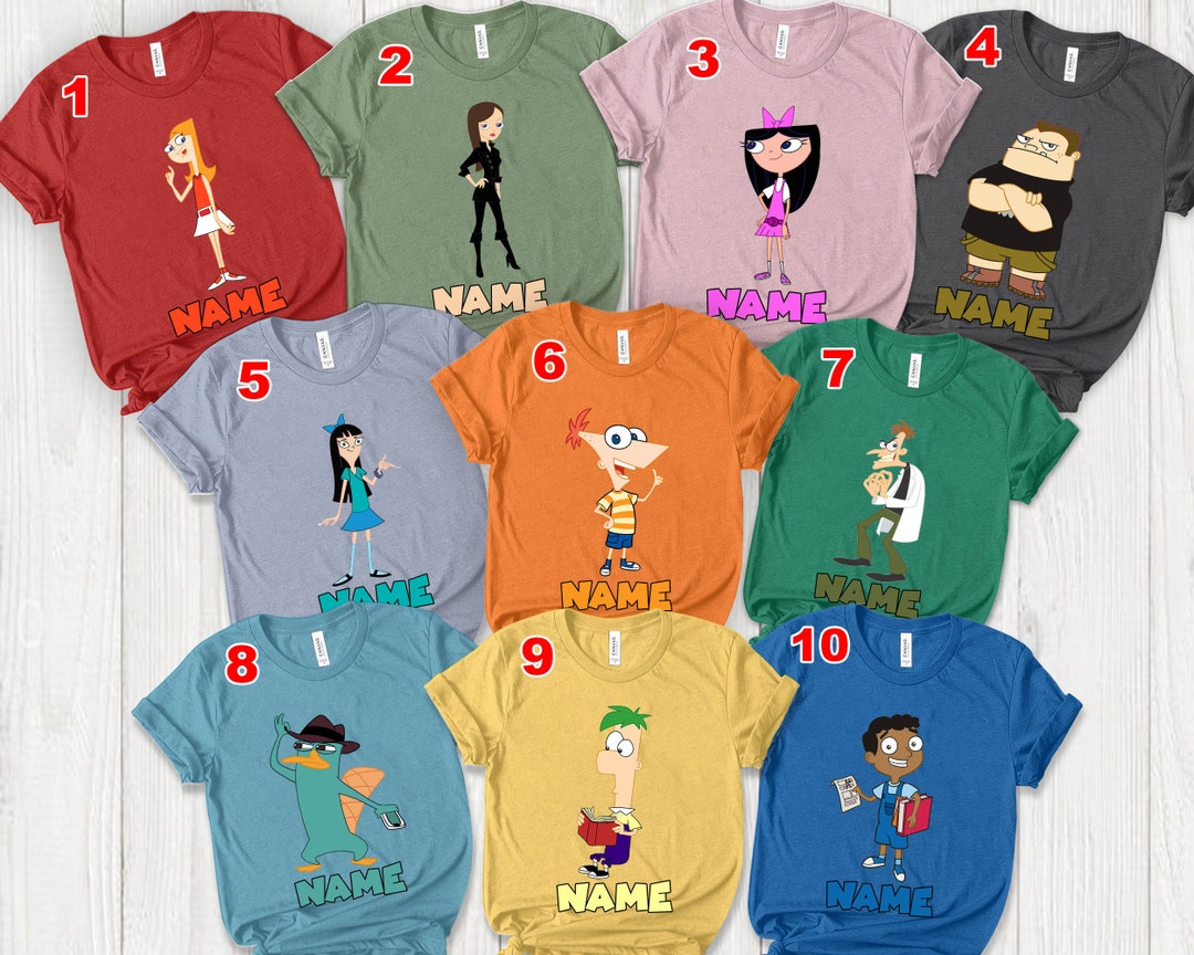 Disney Phineas and Ferb Shirt Phineas and Ferb Characters Etsy
