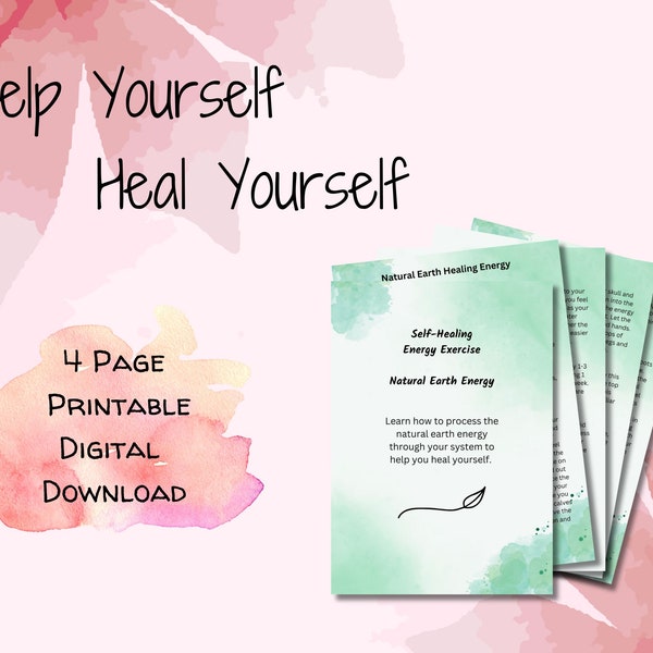 Self Healing Self Care Energy Work Reiki Guide Healing Exercise Worksheet Digital Download Printable Sheet Health and Wellness PDF Printable