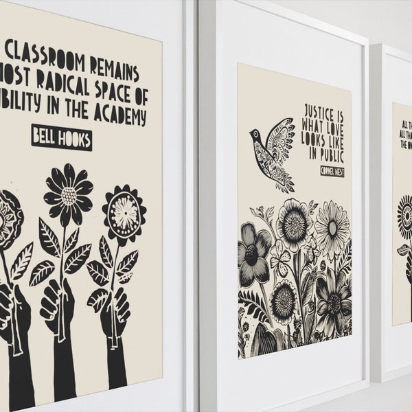 Any 3 Prints, Save Up To 20%, Lino Style Illustrations, Social Justice Art, Wall Hangings, Inspiring Prints, Ink2Inspire Discount