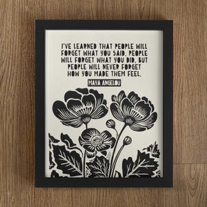 How You Made Them Feel, Maya Angelou, Maya Angelou Print, Wall Art, Kindness Print, Poster, Inspirational Quotes, Inspirational Wall Art