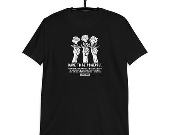 Audre Lorde Tshirt, Dare To Be Powerful, Audre Lorde Gifts, Social Justice Tshirt, Visionary Quote, Feminist Tshirt, Lino Style, Block Style