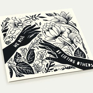 Postcards x10 We Rise By Lifting Others Postcard, Social Justice, Postcard Print, Postcards For Framing