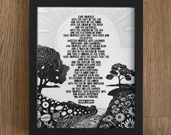You Are The Medicine, Maria Sabina Poem, Maria Sabina Print, Poetry, Poem, Maria Sabina Art, Self Care Quote, You Are The Medicine Print