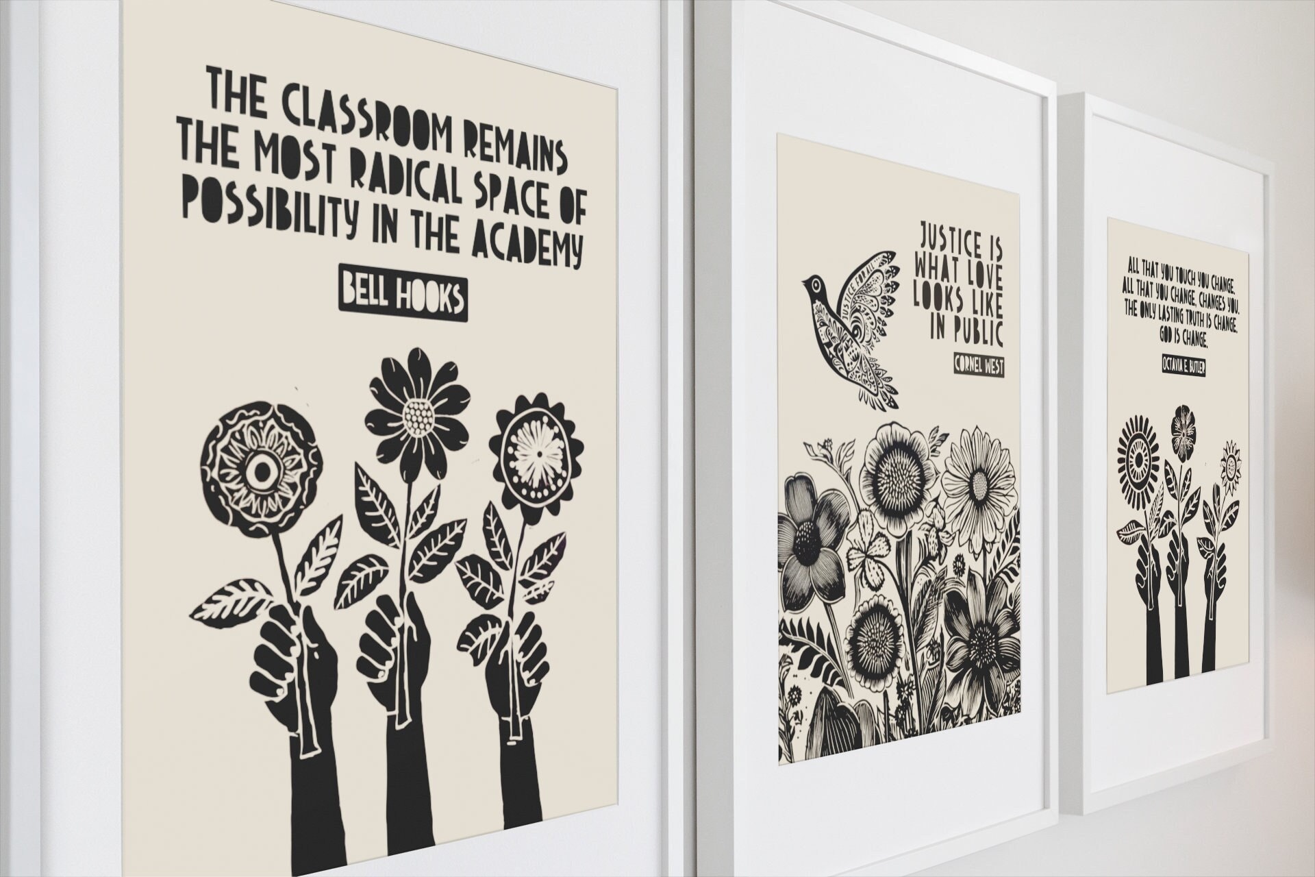 Any 3 Prints, Save Up To 20%, Lino Style Illustrations, Social Justice Art, Wall Hangings, Inspiring Prints, Ink2Inspire Discount