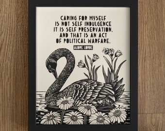 Pflege für mich selbst ist keine Maßlosigkeit, Audre Lorde Zitat Druck, Audre Lorde Zitat, Audre Lorde Druck