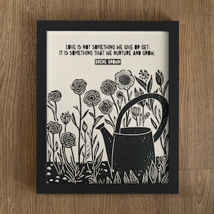 Citazione di Brené Brown sull'amore, Amore... Noi nutriamo e cresciamo, Citazione di Brené Brown, Stile Lino, Citazione sulla relazione, Stampa di Brené Brown