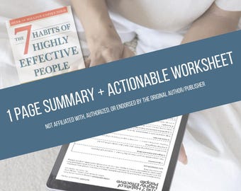 Reflecterende samenvatting + praktisch werkblad (geïnspireerd op 'The 7 Habits of Highly Effective People' van Stephen R Covey) | Persoonlijke ontwikkeling