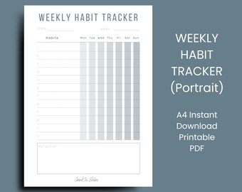 Weekly Tracker Printable Habit Tracker Template Routine Tracker 7