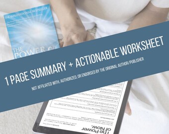 Reflective Summary + Practical Worksheet (Inspired by ‘The Power of Now' by Eckhart Tolle) | Mindfulness, Presence, Personal Growth