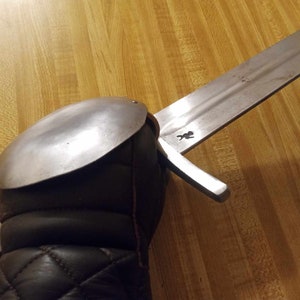 Steel finger rondel for Harnischfechten, HEMA, SCA, LARP. By Lodestone Ironworks