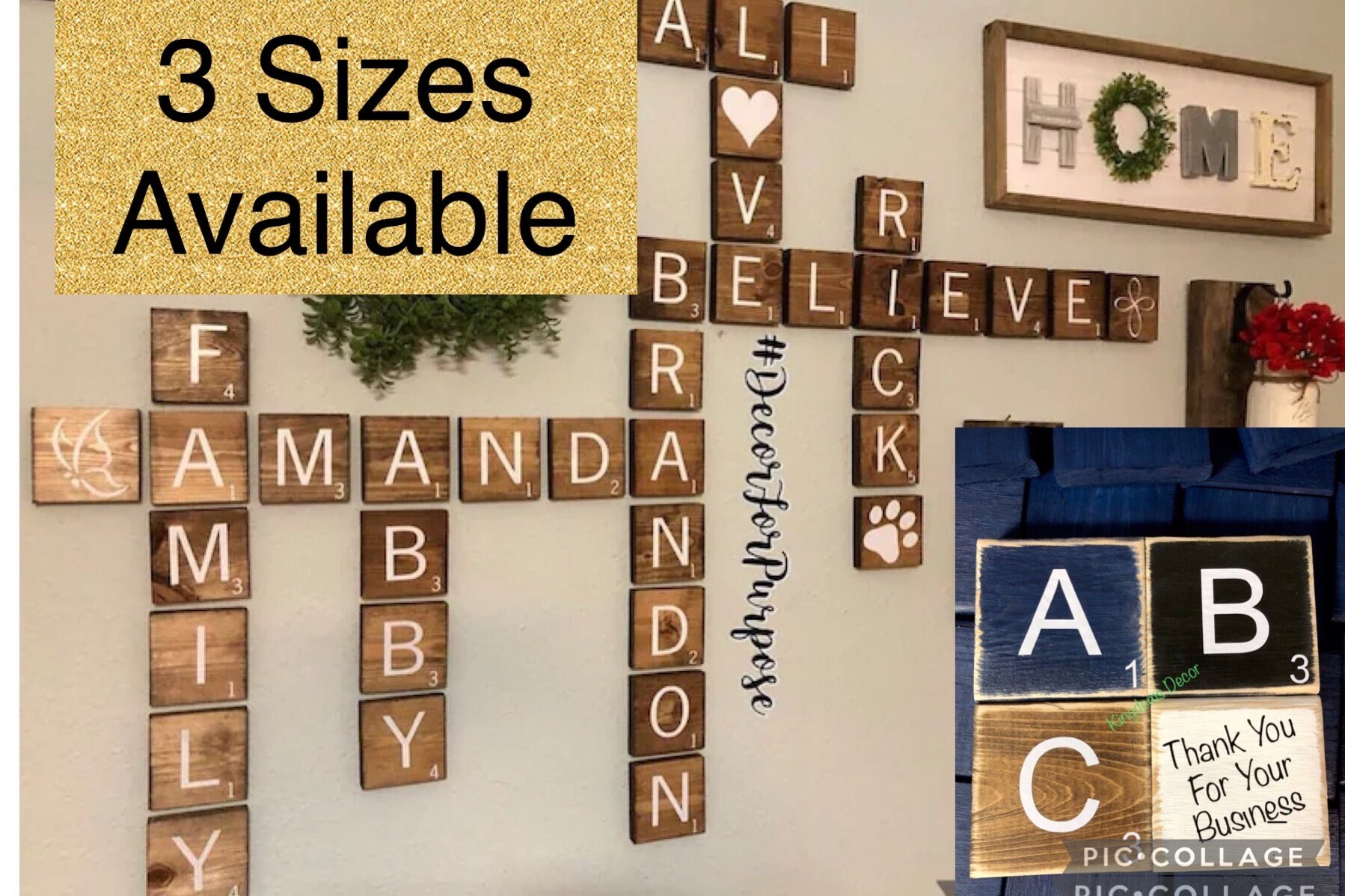 Scrabble wall art