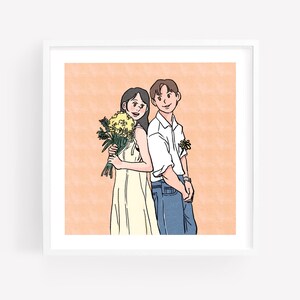 Custom Portrait, Character Illustration for Family/Friends/Couple/Wedding/Anniversary Gift, Trendy Minimalist, modern Wall Art