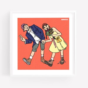 Custom Portrait, Character Illustration for Family/Friends/Couple/Wedding/Anniversary Gift, Trendy Minimalist, modern Wall Art