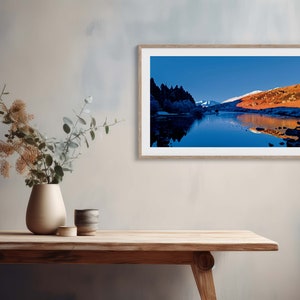 Contemporary, Bold Colour Palette, Downloadable Wall Art, Llyn Mymbyr, Snowdonia Lake, Welsh Printable Landscape, Home Decor, Wall Hanging