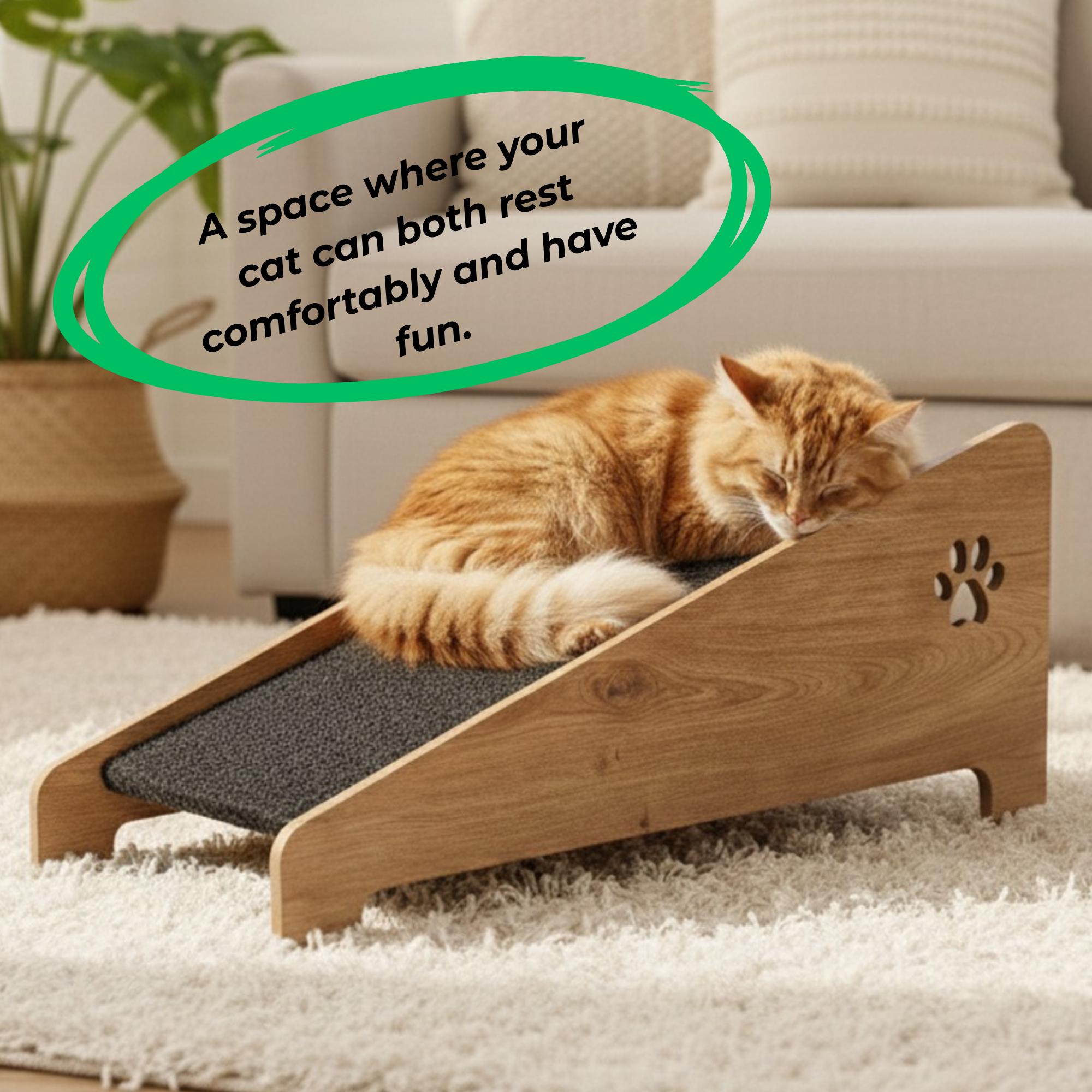 Scratch Ramp Inclined Cat Scratching Ramp With Textured Carpet - Etsy