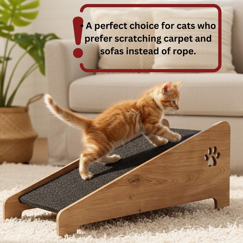 Scratch Ramp Inclined Cat Scratching Ramp With Textured Carpet - Etsy