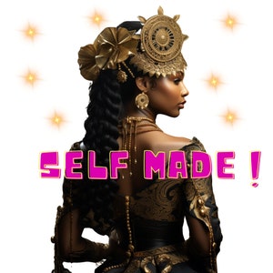 Self made black woman png sublimation design download, afro woman png, business png, cash money png, afro png, sublimate designs download