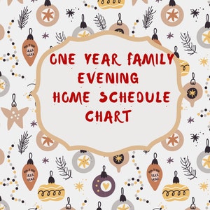 One Year PRINTABLE FHE Charts, Monthly Family Home Evening Charts, Family Home Evening , Annual Collection, 12 golden charts PDF Download