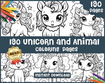 190 Gemusterte Einhorn Malseiten - Malbuch für Kinder, Einhorn Malseiten Kinder, Einhorn Malseiten, Einhorn, Malseiten, adhd Kunsttherapie